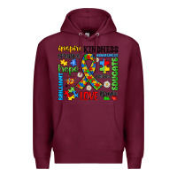 Burgundy autism awareness Premium Hoodie - JahusDesignShop