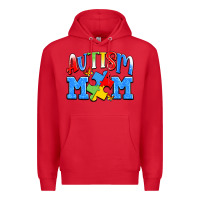 Red autism mom Premium Hoodie - JahusDesignShop