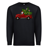 Black Christmas Farm Truck With Baby Sheep Premium Sweatshirt - RanaPortraitStore