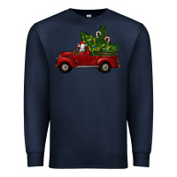 Navy Christmas Farm Truck With Baby Sheep Premium Sweatshirt - RanaPortraitStore