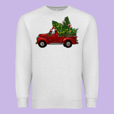 Premium Sweatshirt Christmas Farm Truck With Baby Sheep