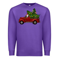 Purple Christmas Farm Truck With Baby Sheep Premium Sweatshirt - RanaPortraitStore