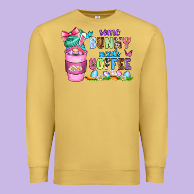 Some Bunny Needs Coffee With Gnomes Premium Sweatshirt Designed By Zillion Design Studio