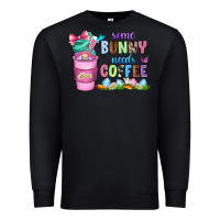 Black some bunny needs coffee with gnomes Premium Sweatshirt - Zillion Design Studio