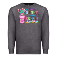 Charcoal Heather some bunny needs coffee with gnomes Premium Sweatshirt - Zillion Design Studio