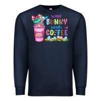 Navy some bunny needs coffee with gnomes Premium Sweatshirt - Zillion Design Studio