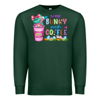Sports Green some bunny needs coffee with gnomes Premium Sweatshirt - Zillion Design Studio