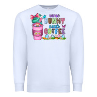 White some bunny needs coffee with gnomes Premium Sweatshirt - Zillion Design Studio