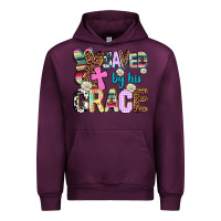 Mauve Wine saved by his grace Urban Hoodie - AdoDesignShop