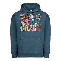 Pigment Midnight Navy saved by his grace Urban Hoodie - AdoDesignShop