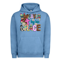 Pigment Pebble Blue saved by his grace Urban Hoodie - AdoDesignShop