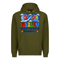 Army Green autism infinity seeing the world differently Premium Hoodie - JahusDesignShop