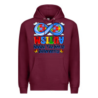 Burgundy autism infinity seeing the world differently Premium Hoodie - JahusDesignShop