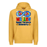 Mustard autism infinity seeing the world differently Premium Hoodie - JahusDesignShop