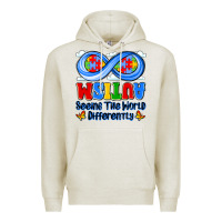 Oatmeal Heather autism infinity seeing the world differently Premium Hoodie - JahusDesignShop
