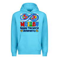Ocean Blue autism infinity seeing the world differently Premium Hoodie - JahusDesignShop
