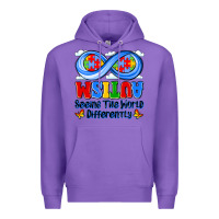 Purple autism infinity seeing the world differently Premium Hoodie - JahusDesignShop