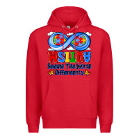 Red autism infinity seeing the world differently Premium Hoodie - JahusDesignShop