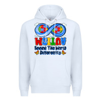 White autism infinity seeing the world differently Premium Hoodie - JahusDesignShop