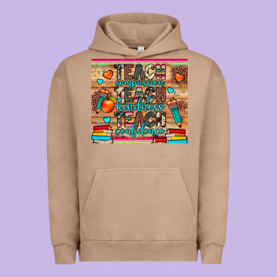 Teach Compassion Kindness Confidence Urban Hoodie Designed By Jahusdesignshop