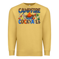 Antique Gold campfire and cocktails Premium Sweatshirt - texasbilliewilder
