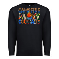 Black campfire and cocktails Premium Sweatshirt - texasbilliewilder