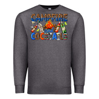Charcoal Heather campfire and cocktails Premium Sweatshirt - texasbilliewilder