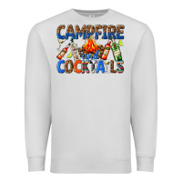 Dove Grey campfire and cocktails Premium Sweatshirt - texasbilliewilder