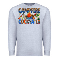 Heather Grey campfire and cocktails Premium Sweatshirt - texasbilliewilder