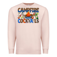 Pale Pink campfire and cocktails Premium Sweatshirt - texasbilliewilder