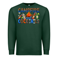 Sports Green campfire and cocktails Premium Sweatshirt - texasbilliewilder
