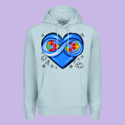 Infinity Heart Autism Awareness Premium Hoodie Designed By Jahusdesignshop