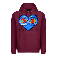 Burgundy infinity heart autism awareness Premium Hoodie - JahusDesignShop