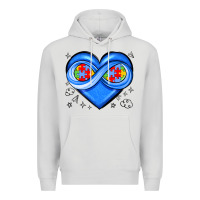 Dove Grey infinity heart autism awareness Premium Hoodie - JahusDesignShop