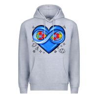 Heather Grey infinity heart autism awareness Premium Hoodie - JahusDesignShop