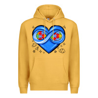 Mustard infinity heart autism awareness Premium Hoodie - JahusDesignShop