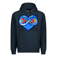 Navy infinity heart autism awareness Premium Hoodie - JahusDesignShop