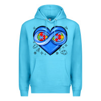 Ocean Blue infinity heart autism awareness Premium Hoodie - JahusDesignShop