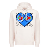 Pale Pink infinity heart autism awareness Premium Hoodie - JahusDesignShop