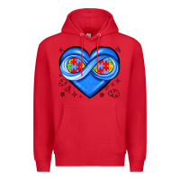 Red infinity heart autism awareness Premium Hoodie - JahusDesignShop