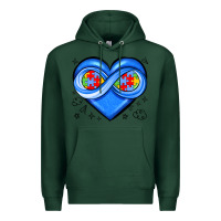 Sports Green infinity heart autism awareness Premium Hoodie - JahusDesignShop