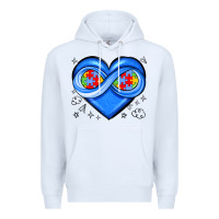 White infinity heart autism awareness Premium Hoodie - JahusDesignShop