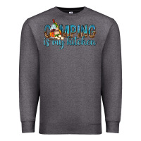 Charcoal Heather camping is my kitchen with wine Premium Sweatshirt - texasbilliewilder
