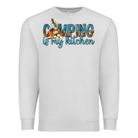 Dove Grey camping is my kitchen with wine Premium Sweatshirt - texasbilliewilder