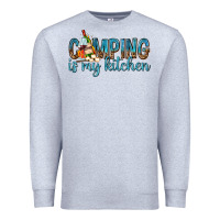 Heather Grey camping is my kitchen with wine Premium Sweatshirt - texasbilliewilder