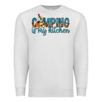 Oatmeal Heather camping is my kitchen with wine Premium Sweatshirt - texasbilliewilder