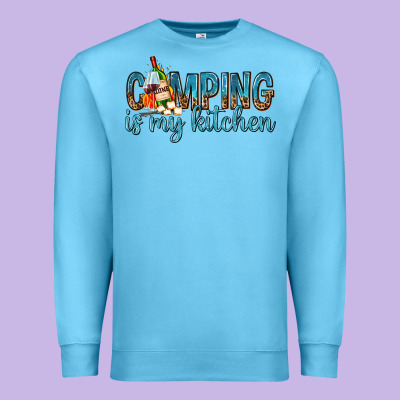 Premium Sweatshirt camping is my kitchen with wine
