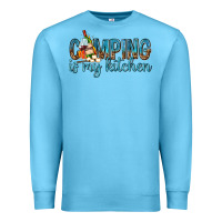 Ocean Blue camping is my kitchen with wine Premium Sweatshirt - texasbilliewilder