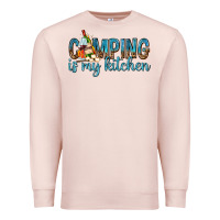 Pale Pink camping is my kitchen with wine Premium Sweatshirt - texasbilliewilder