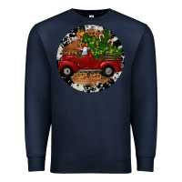 Navy Farm Truck Christmas Premium Sweatshirt - RanaPortraitStore